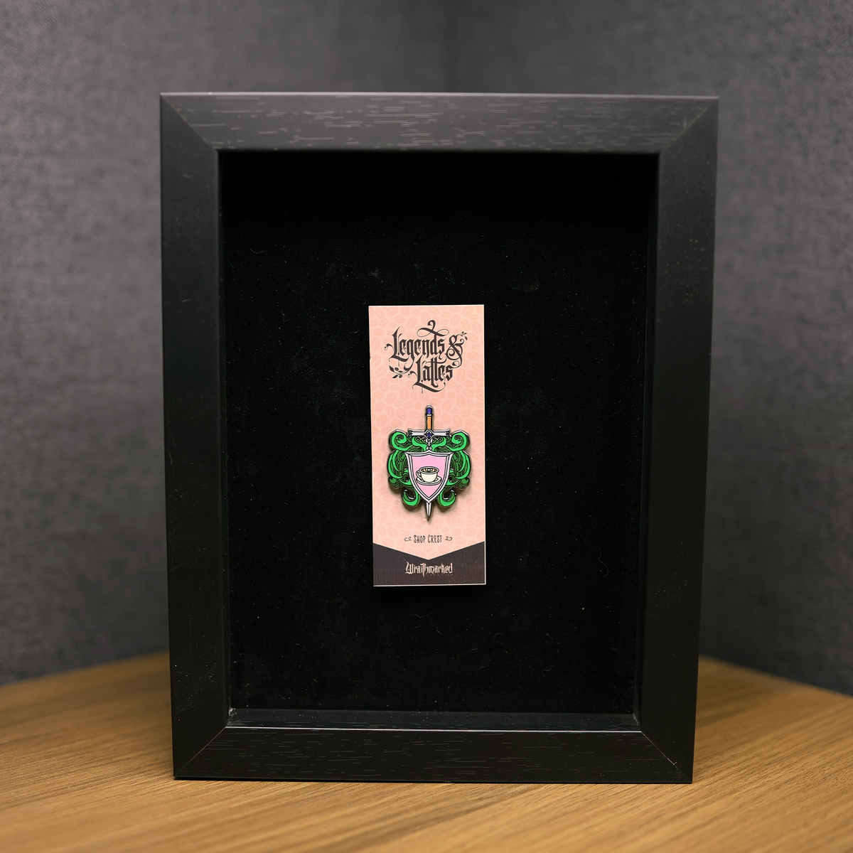 'Legends & Lattes' Shop Crest Pin